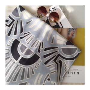 Wholesale light gray graffiti stitching tassel cotton scarf