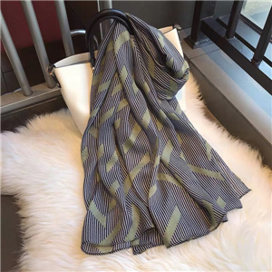 Wholesale geometric striped warm cotton scarf