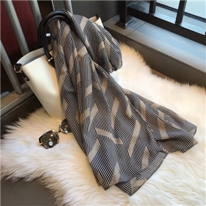 Wholesale geometric striped warm cotton scarf