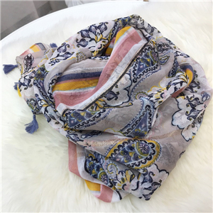 Wholesale peacock print warm cotton scarf
