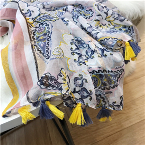 Wholesale peacock print warm cotton scarf