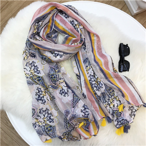 Wholesale peacock print warm cotton scarf