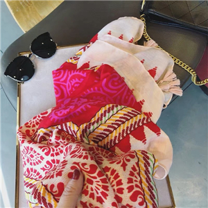 Wholesale geometric cashew flower tassel cotton scarf