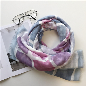 Wholesale pink blue square graffiti warm cotton scarf