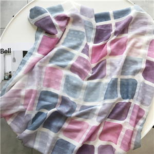 Wholesale pink blue square graffiti warm cotton scarf