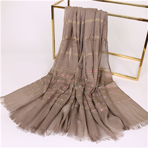 Wholesale striped cotton gold silk scarf