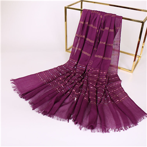 Wholesale striped cotton gold silk scarf