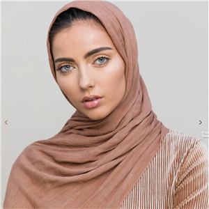 Wholesale solid color pleated muslim scarf