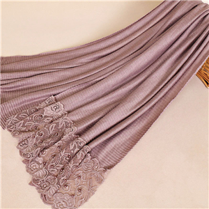 Wholesale solid color lace stitching nail pearl scarf