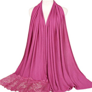 Wholesale solid color lace stitching nail pearl scarf