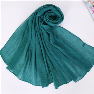 Pure color crumpled cotton Muslim cheap scarf