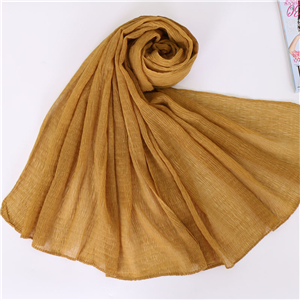 Pure color crumpled cotton Muslim cheap scarf