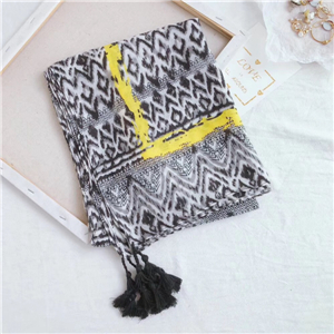 Wholesale printed tassel cotton decorative scarf