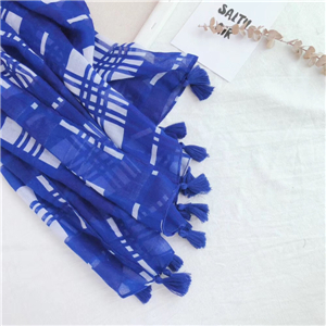 Color matching geometric tassel cotton cheap scarf