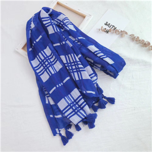 Color matching geometric tassel cotton cheap scarf