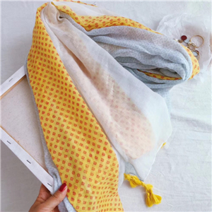 Floral print tassel cotton cheap scarf