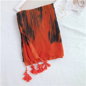 Wholesale geometric flame pattern totem cotton scarf