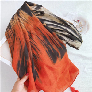 Wholesale geometric flame pattern totem cotton scarf