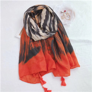 Wholesale geometric flame pattern totem cotton scarf