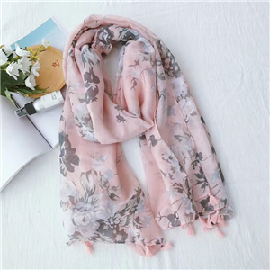 Wholesale printed tassel cotton decorative scarf