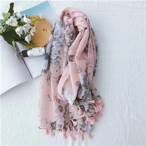 Wholesale printed tassel cotton decorative scarf