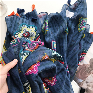 Printed cotton decorative cheap scarf
