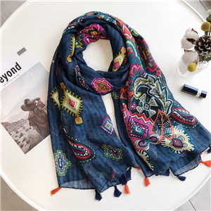 Printed cotton decorative cheap scarf