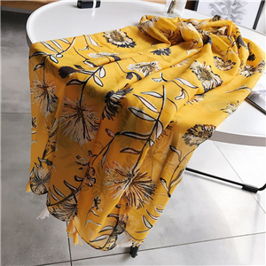 Floral tassel cotton cheap scarf