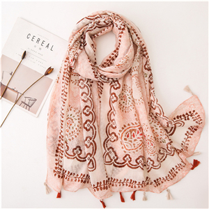 China wholesale blue white porcelain pattern cotton scarf