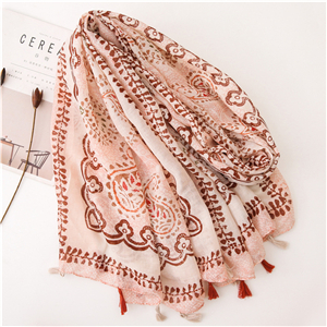 China wholesale blue white porcelain pattern cotton scarf