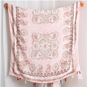 China wholesale blue white porcelain pattern cotton scarf