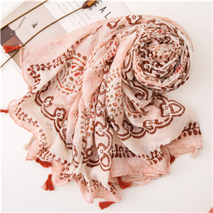 China wholesale blue white porcelain pattern cotton scarf