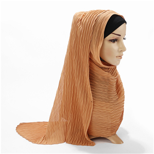 Wholesale leaf crumpled monochrome chiffon scarf