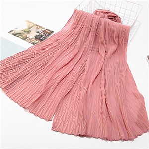 Wholesale leaf crumpled monochrome chiffon scarf