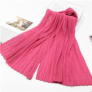 Wholesale leaf crumpled monochrome chiffon scarf