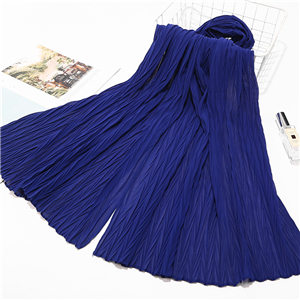 Wholesale leaf crumpled monochrome chiffon scarf