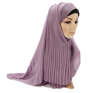 Pleated striped monochrome chiffon cheap scarf