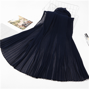 Pleated striped monochrome chiffon cheap scarf
