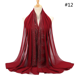 Pleated hot-spun chiffon muslim cheap scarf