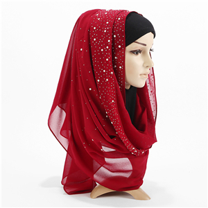 China wholesale hot drilling chiffon muslim scarf