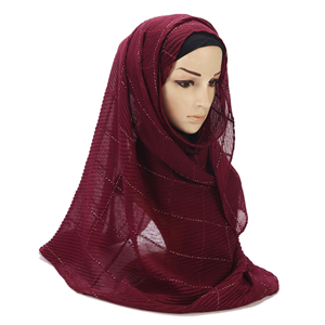 Wholesale monochrome crumpled cotton muslim scarf