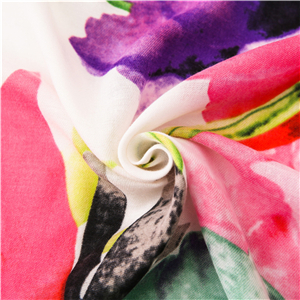 Wholesale floral pattern tassel cotton scarf