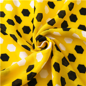 Wholesale yellow bee nest pattern tassel cotton scarf