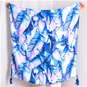 Banana leaf print tassel cotton cheap scarf