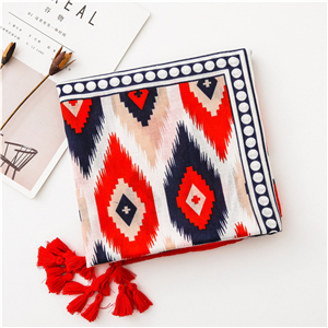 Geometric diamond pattern fringed sunscreen cheap scarf