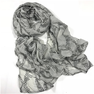 Wholesale hot diamond pentagram chain pattern cotton sunscreen scarf