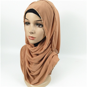 Wholesale solid color four-sided chain chiffon decorative scarf