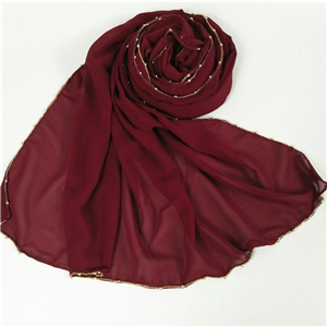 Wholesale solid color four-sided chain chiffon decorative scarf