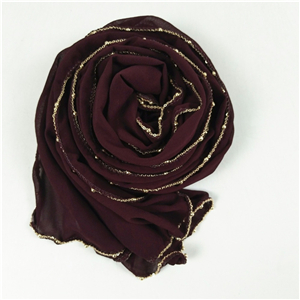 Wholesale solid color four-sided chain chiffon decorative scarf