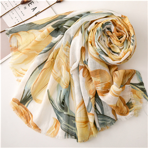 Floral printed cotton sunscreen cheap scarf